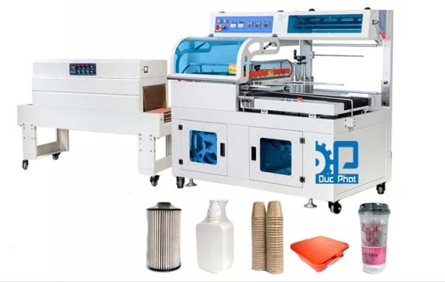 Máy cắt màng co, buồng co màng, sản phẩm đóng gói màng co