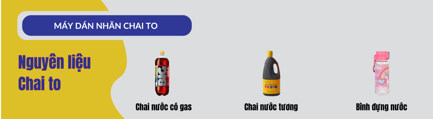 Máy dán nhãn tự động chai to