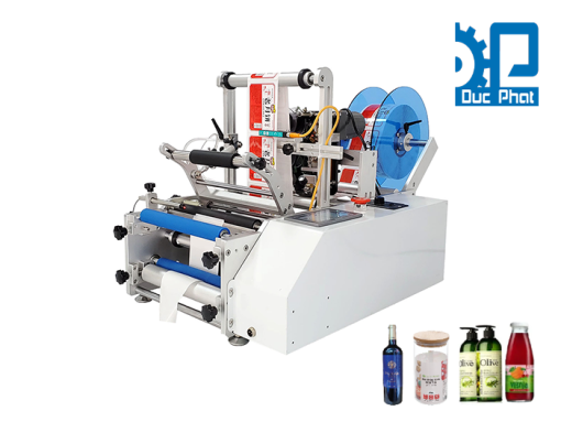 Máy dán nhãn chai tròn bán tự động - Đức Phát