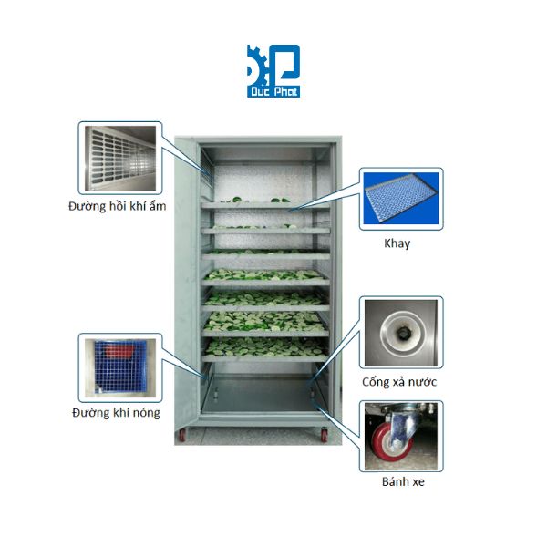 Cấu tạo của tủ sấy tuần hoàn khí nóng