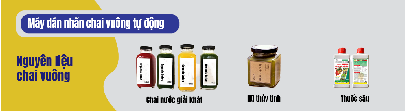 Máy đóng gói chai vuông