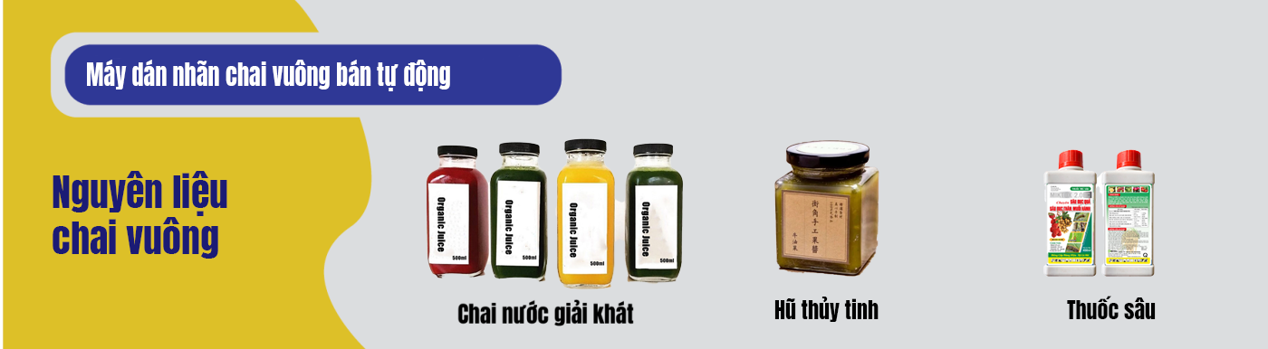 máy dán nhãn chai nhựa vuông bán tự động