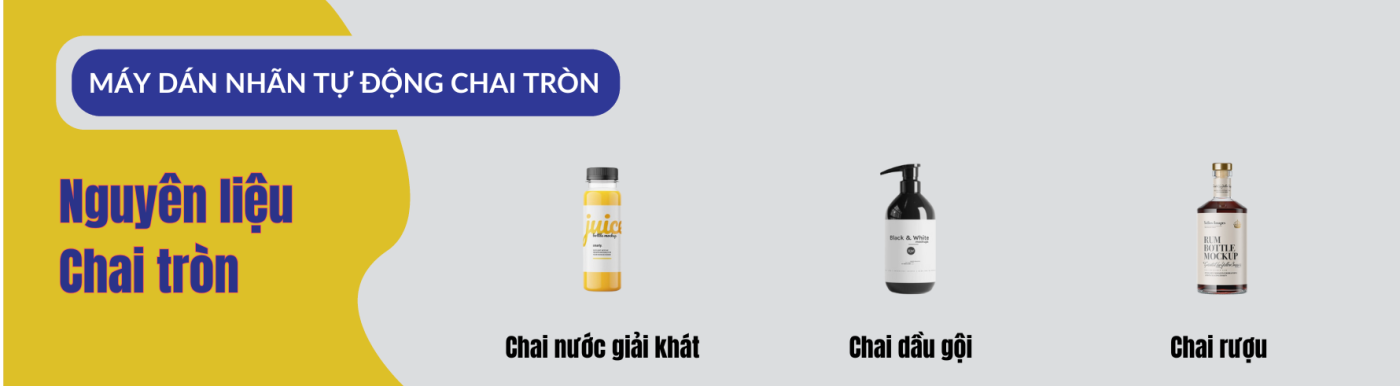 Máy dán nhãn tự động chai tròn