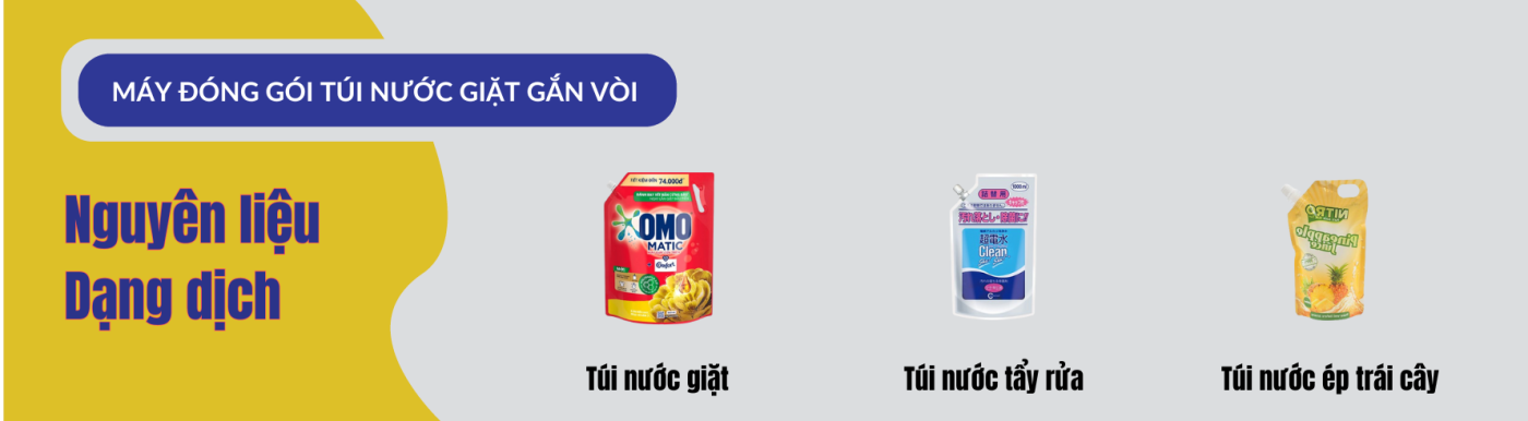 Máy đóng gói túi nước giặt gắn vòi
