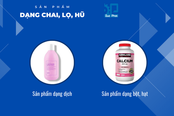 Sản phẩm đóng gói trong chai, lọ, hũ