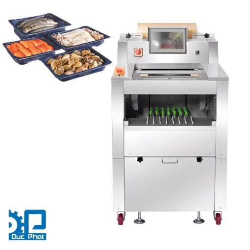 Máy bọc khay hải sản bán tự động