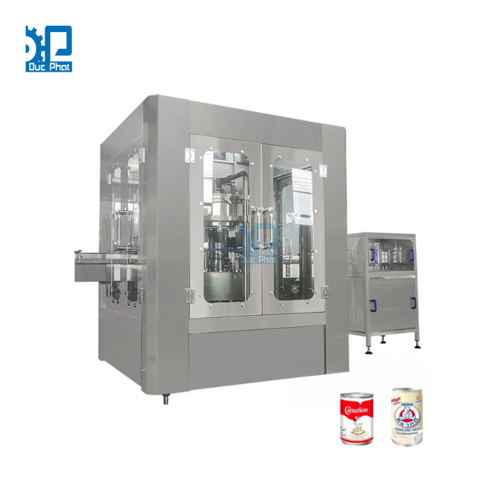 Máy chiết rót sữa tươi đóng lon tự động