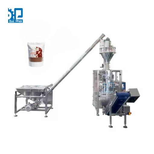 Máy đóng gói bột cacao túi xếp hông từ cuộn màng