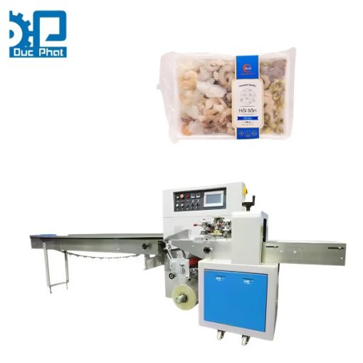 Máy đóng gói hải sản đông lạnh nằm ngang túi bụng