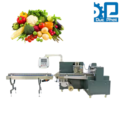 Máy đóng gói rau củ quả nằm ngang túi bụng