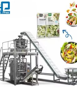 Máy đóng gói salad túi bụng máng cổ áo