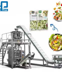 Máy đóng gói salad túi bụng máng cổ áo
