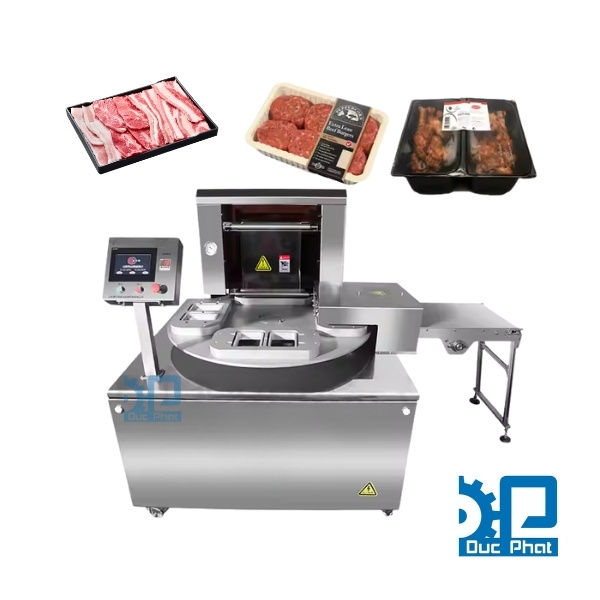Máy đóng gói khay thịt bán tự động