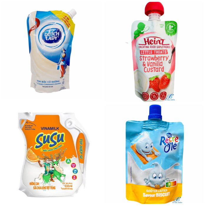 Các loại sữa túi có gắn vòi