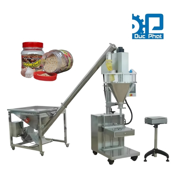 Máy chiết lọ bột canh bán tự động
