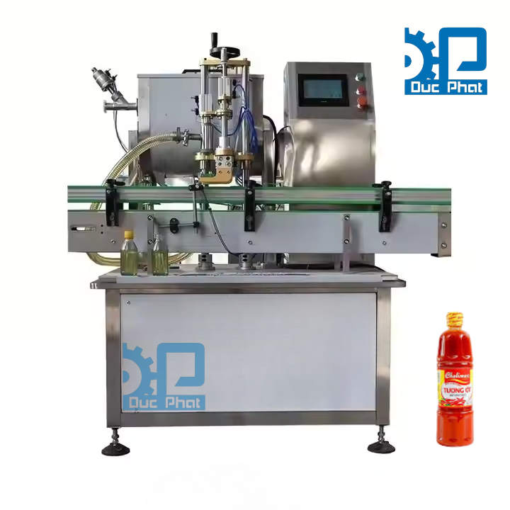 Máy chiết chai tương ớt, tương cà bán tự động