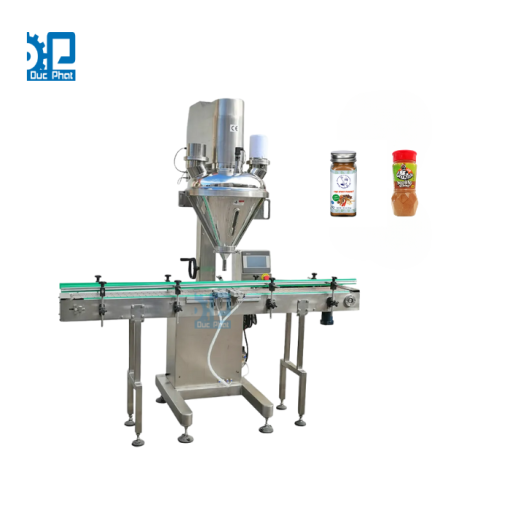 Máy chiết lọ nhựa bột ngũ vị hương bán tự động