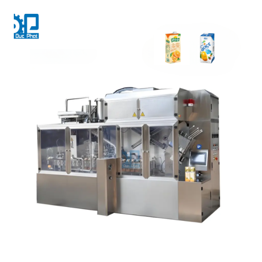 Máy chiết rót nước hoa quả hộp giấy có sẵn tự động