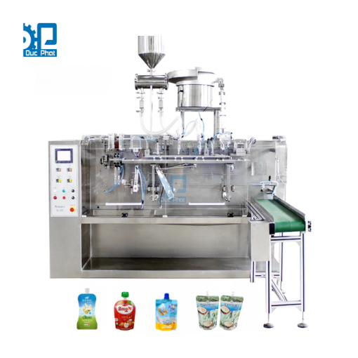 Máy đóng gói nước cốt dừa túi sẵn gắn nắp