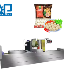 Máy đóng gói thịt, cá viên hút chân không tự động- Máy nằm ngang