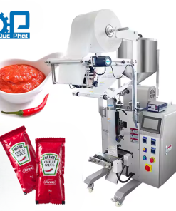 Máy đóng gói tương ớt , tương cà túi bụng máng cổ áo