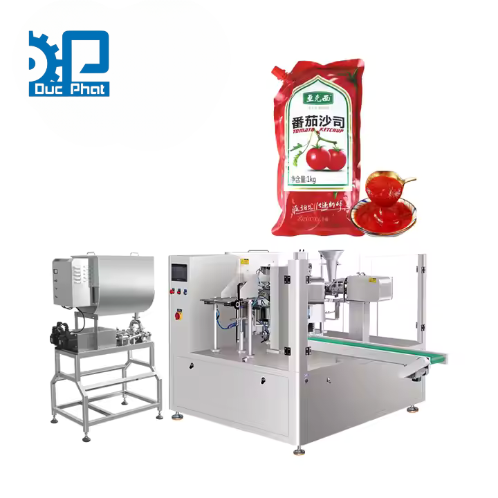 Máy đóng gói tương ớt, tương cà túi có sẵn