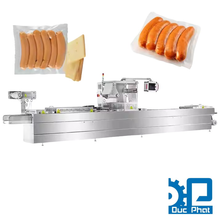 Máy đóng gói xúc xích, lạp xưởng hút chân không tự động