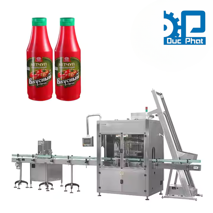 Máy chiết chai tương ớt, tương cà tự động