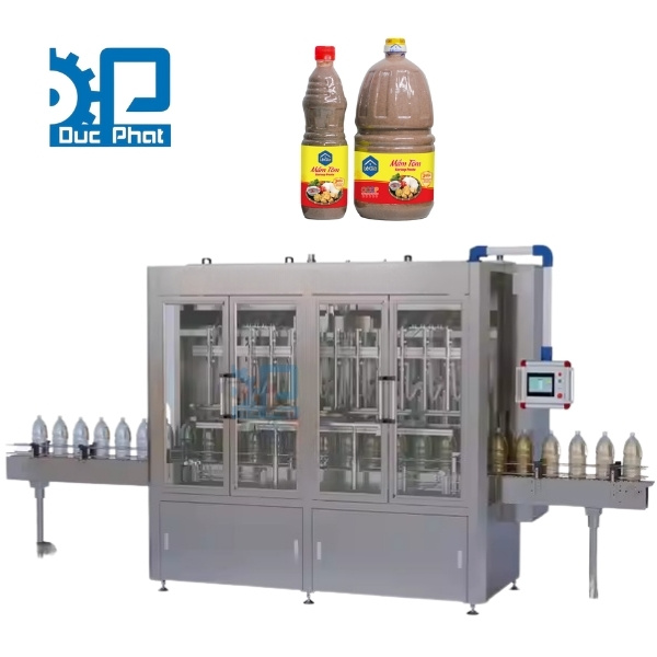 Máy chiết can mắm tôm bán tự động
