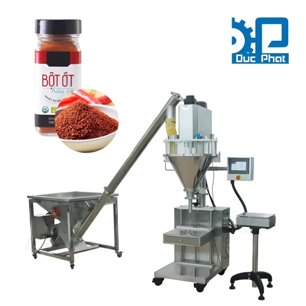 Máy chiết lọ ớt bột bán tự động