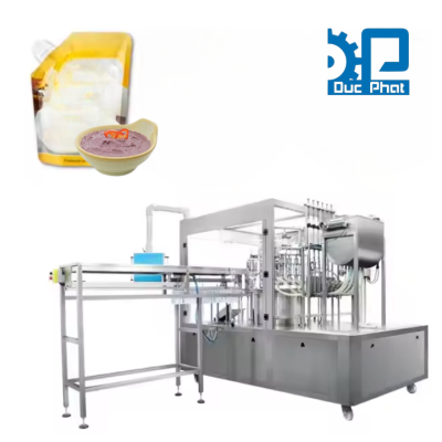 Máy chiết xoắn nắp mắm tôm túi có sẵn