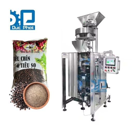 Máy đóng gói hạt tiêu máng cổ áo túi bụng
