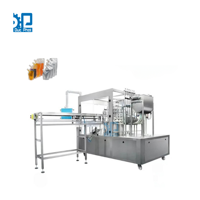 Máy đóng gói nước mắm túi gắn nắp