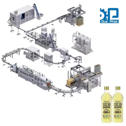 Dây chuyền chiết rót dầu ăn thực vật đóng chai