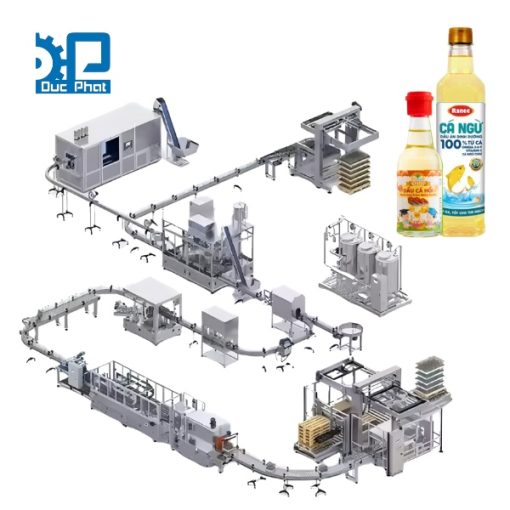 Dây chuyền chiết rót dầu cá đóng chai