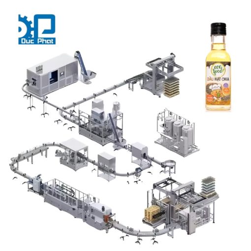 Dây chuyền chiết rót dầu hạt chia đóng chai