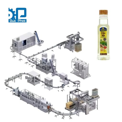 Dây chuyền chiết rót dầu mè đóng chai