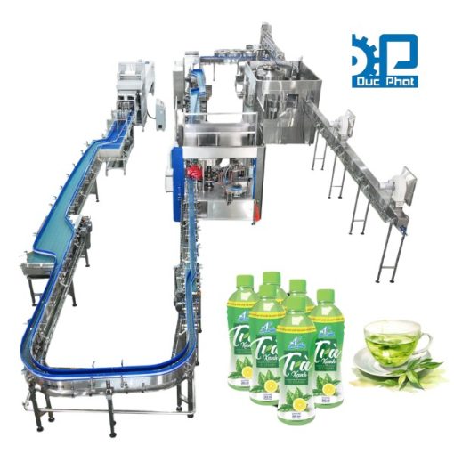 Dây chuyền chiết rót nước trà xanh đóng chai