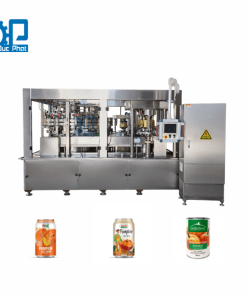 Máy chiết rót lon nước ép bí đỏ