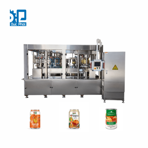 Máy chiết rót lon nước ép bí đỏ