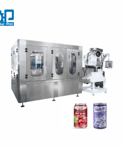 Máy chiết rót lon nước ép nho