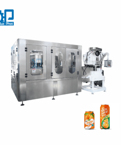 Máy chiết rót nước ép cam đóng lon