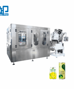 Máy chiết rót nước ép chanh đóng lon