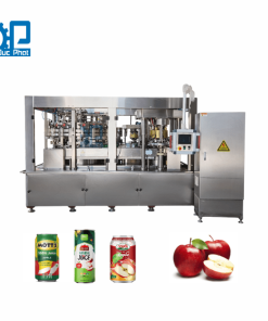 Máy chiết rót nước ép táo đóng lon
