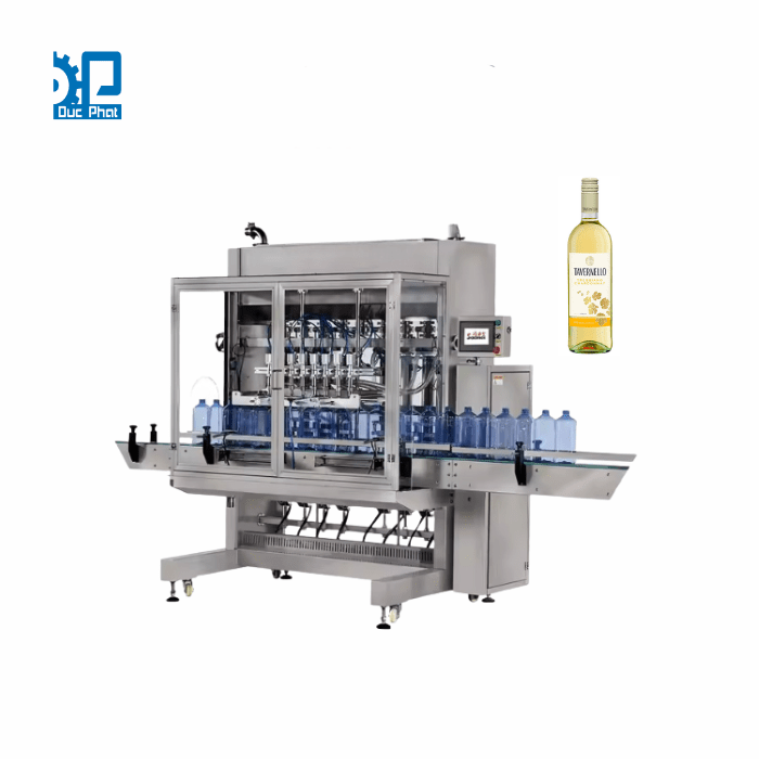 Máy chiết rót rượu vang trắng đóng chai