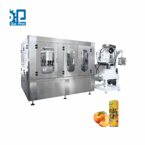 Máy chiết rót trà đào đóng lon
