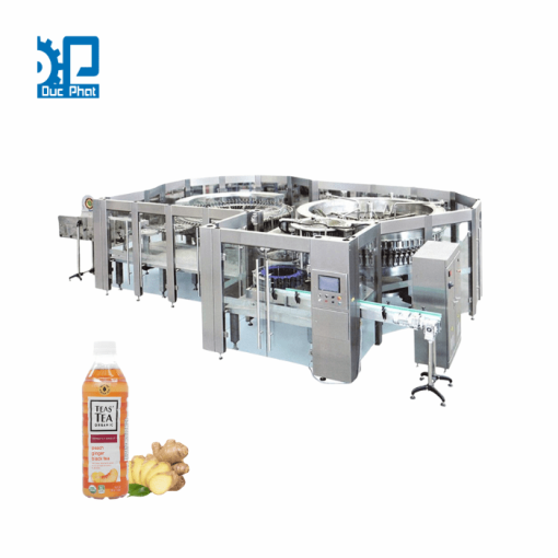 Máy chiết rót trà gừng đóng chai