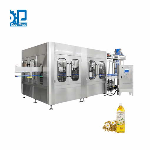 Máy chiết rót trà hoa cúc đóng chai