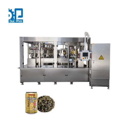 Máy chiết rót trà ô long đóng lon