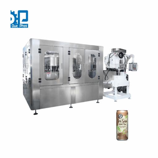 Máy chiết rót trà sữa đóng lon